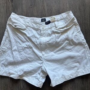 Dockers White Flat Front Shorts Classic Cotton Blend